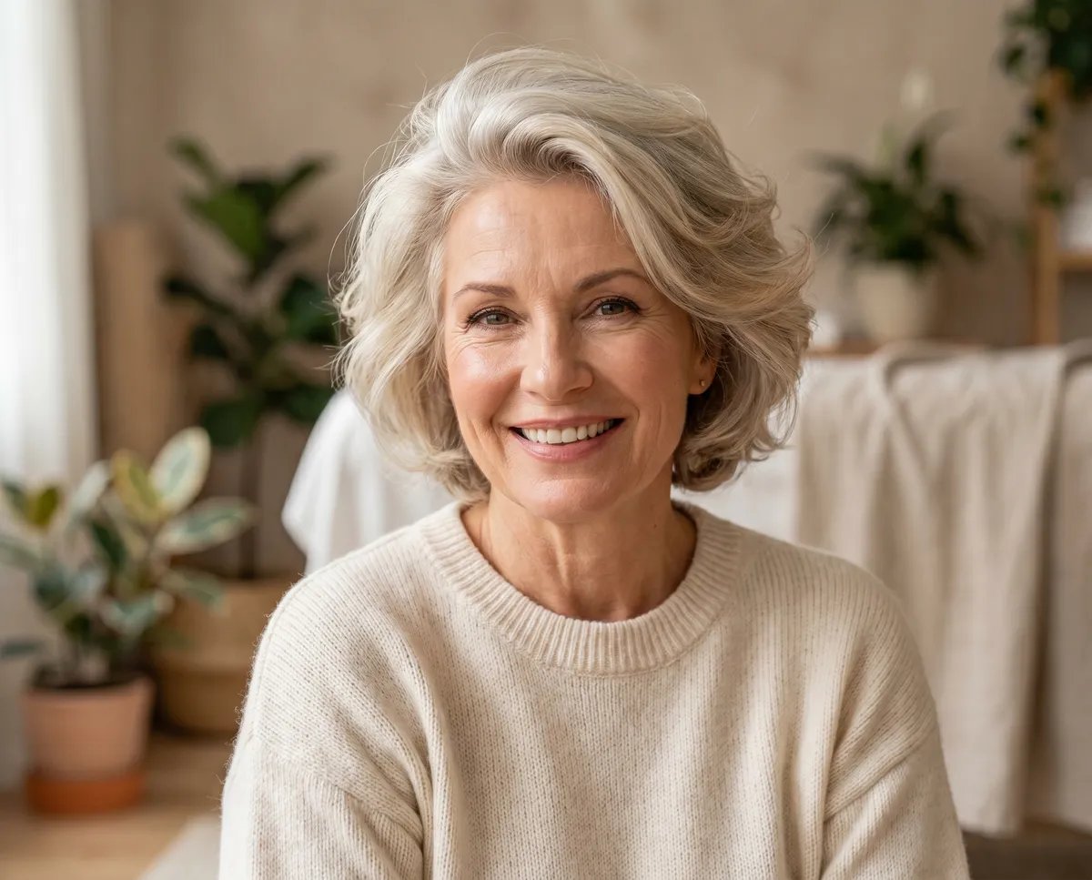 Woman smiling with healthy hair